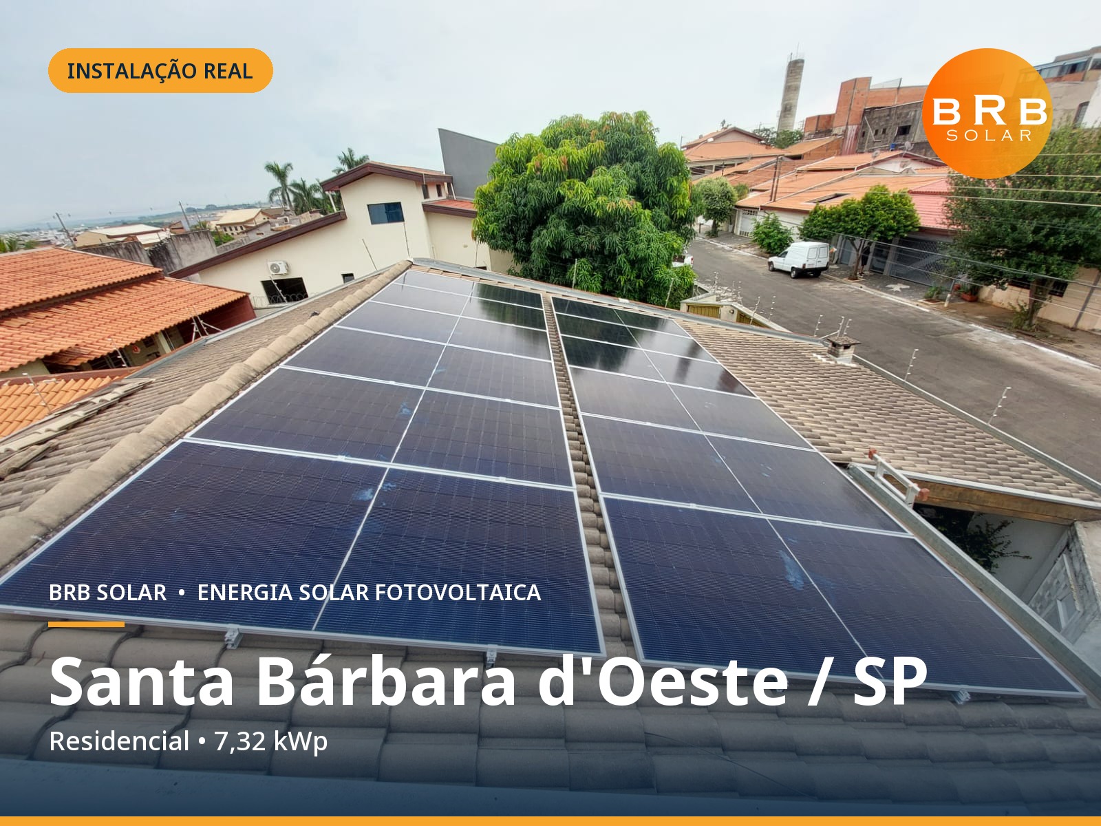 Instalação de energia solar em Santa Bárbara d'Oeste / SP — Residencial, Telhado cerâmico