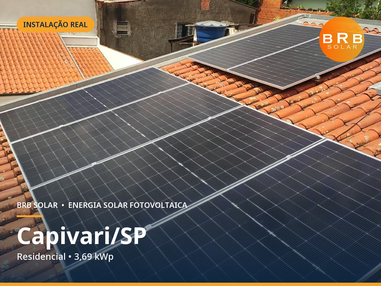 Instalação de energia solar em Capivari / SP — Residencial, Telhado cerâmico