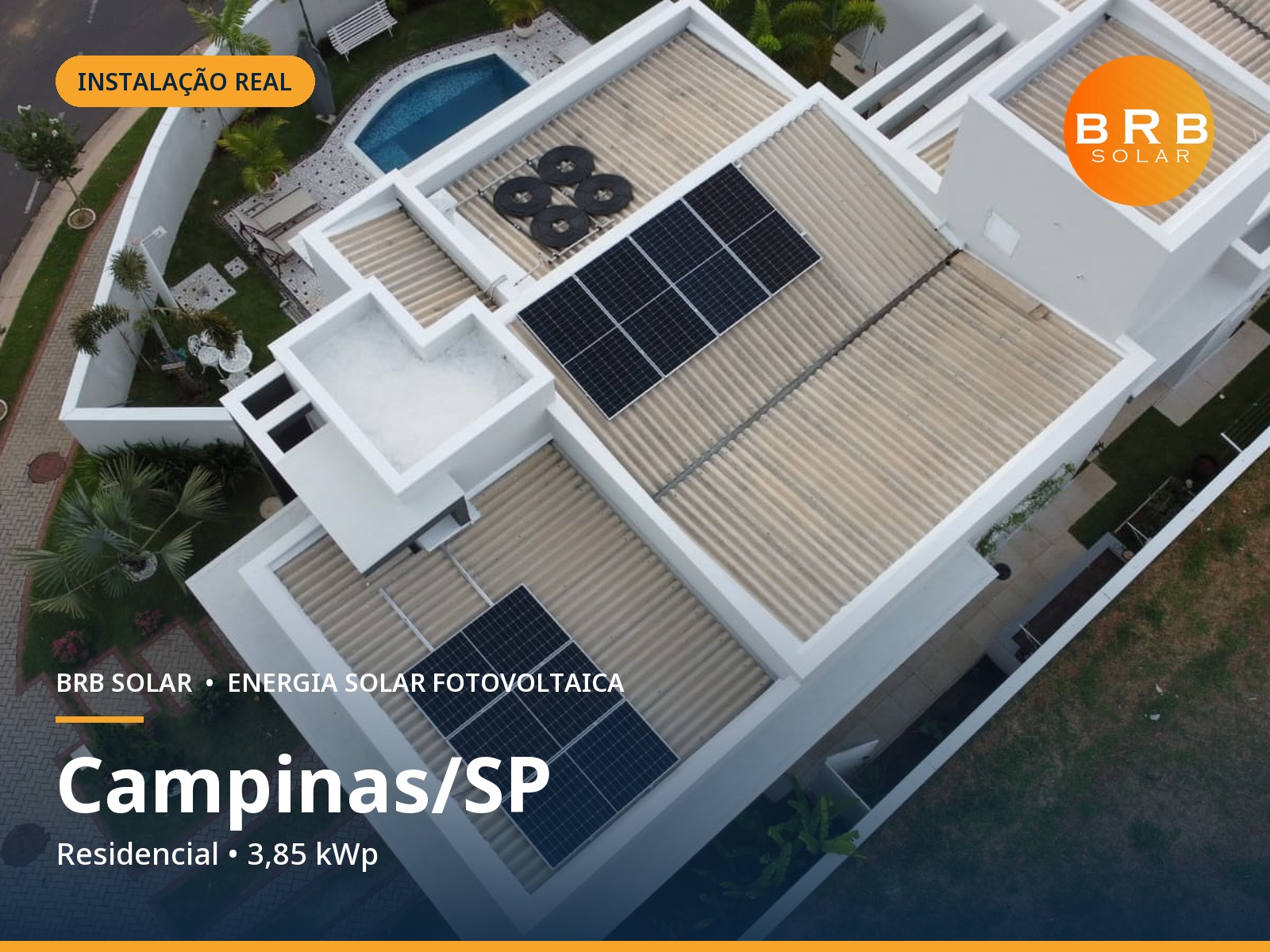 Instalação de energia solar em Campinas / SP — Residencial, Telhado cerâmico