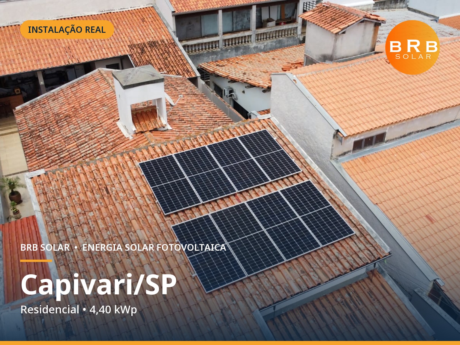 Instalação de energia solar em Capivari / SP — Residencial, Telhado cerâmico