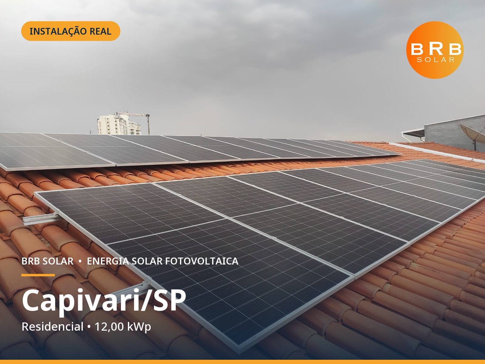 Instalação de energia solar em Capivari / SP — Comercial, Telhado cerâmico