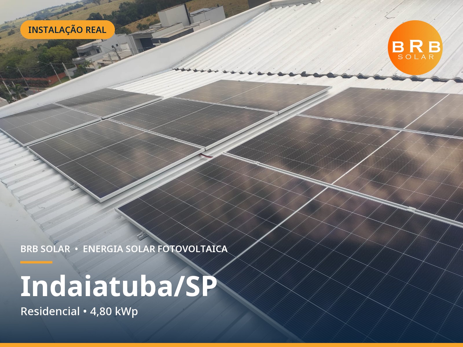 Instalação de energia solar em Indaiatuba / SP — Residencial, Telhado metálico