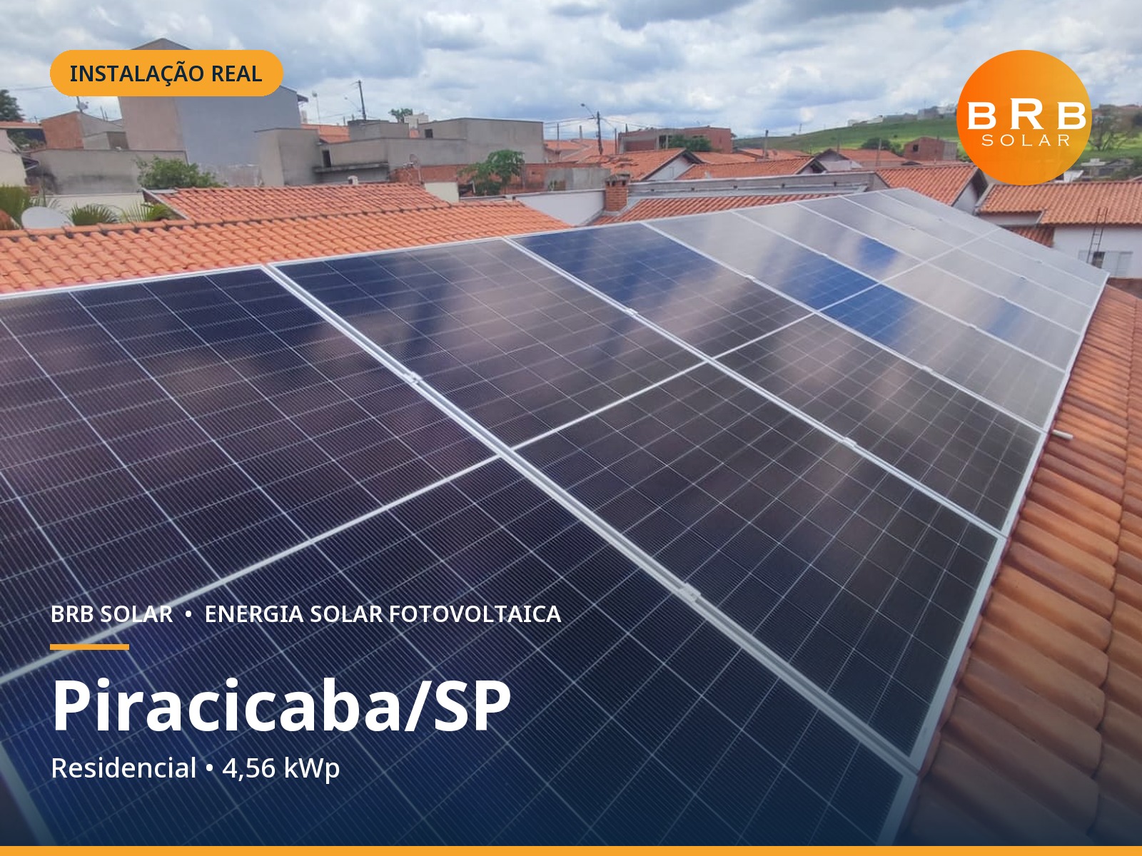 Instalação de energia solar em Piracicaba / SP — Residencial, Telhado cerâmico
