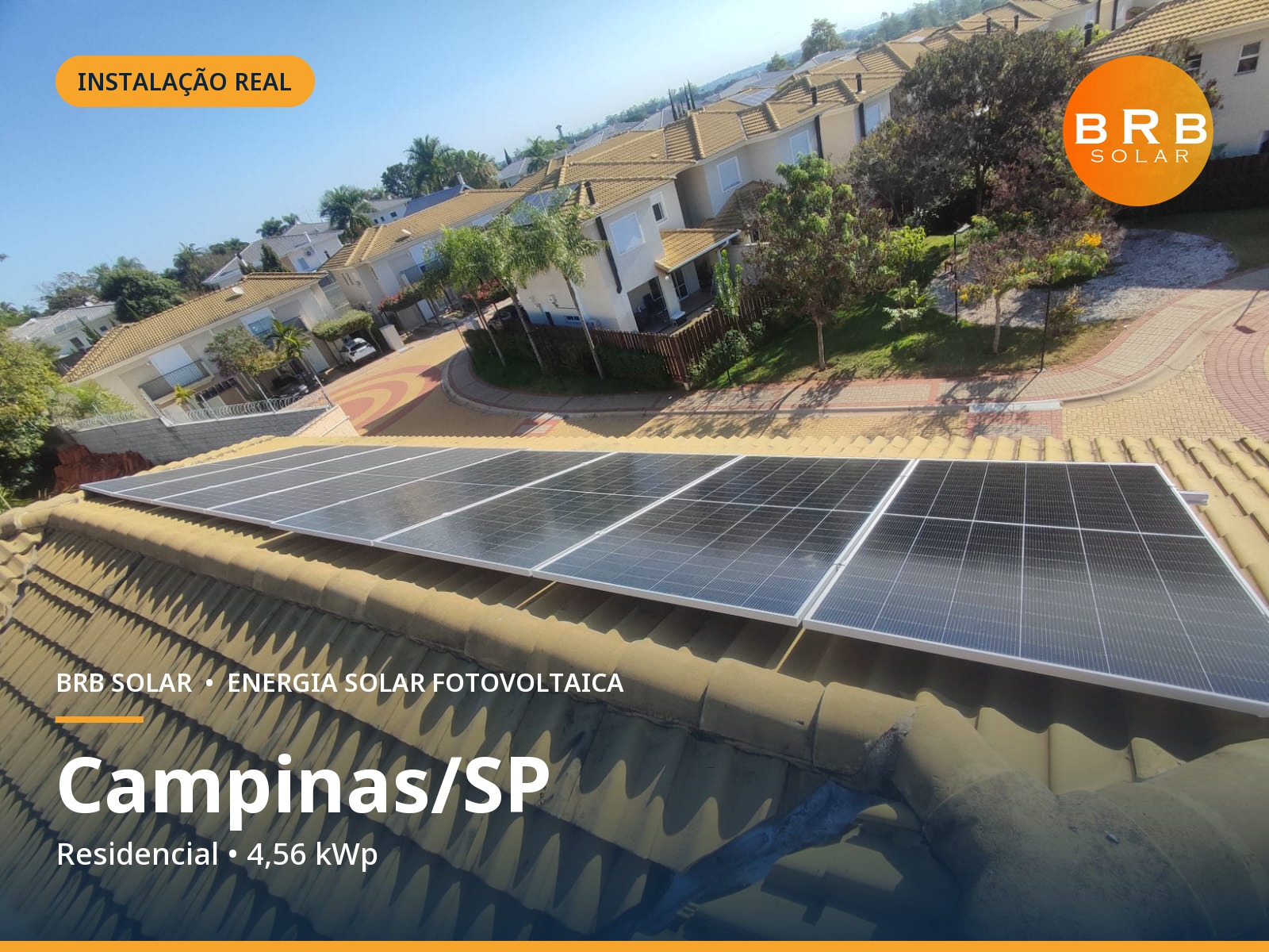 Instalação de energia solar em Campinas / SP — Residencial, Telhado cerâmico