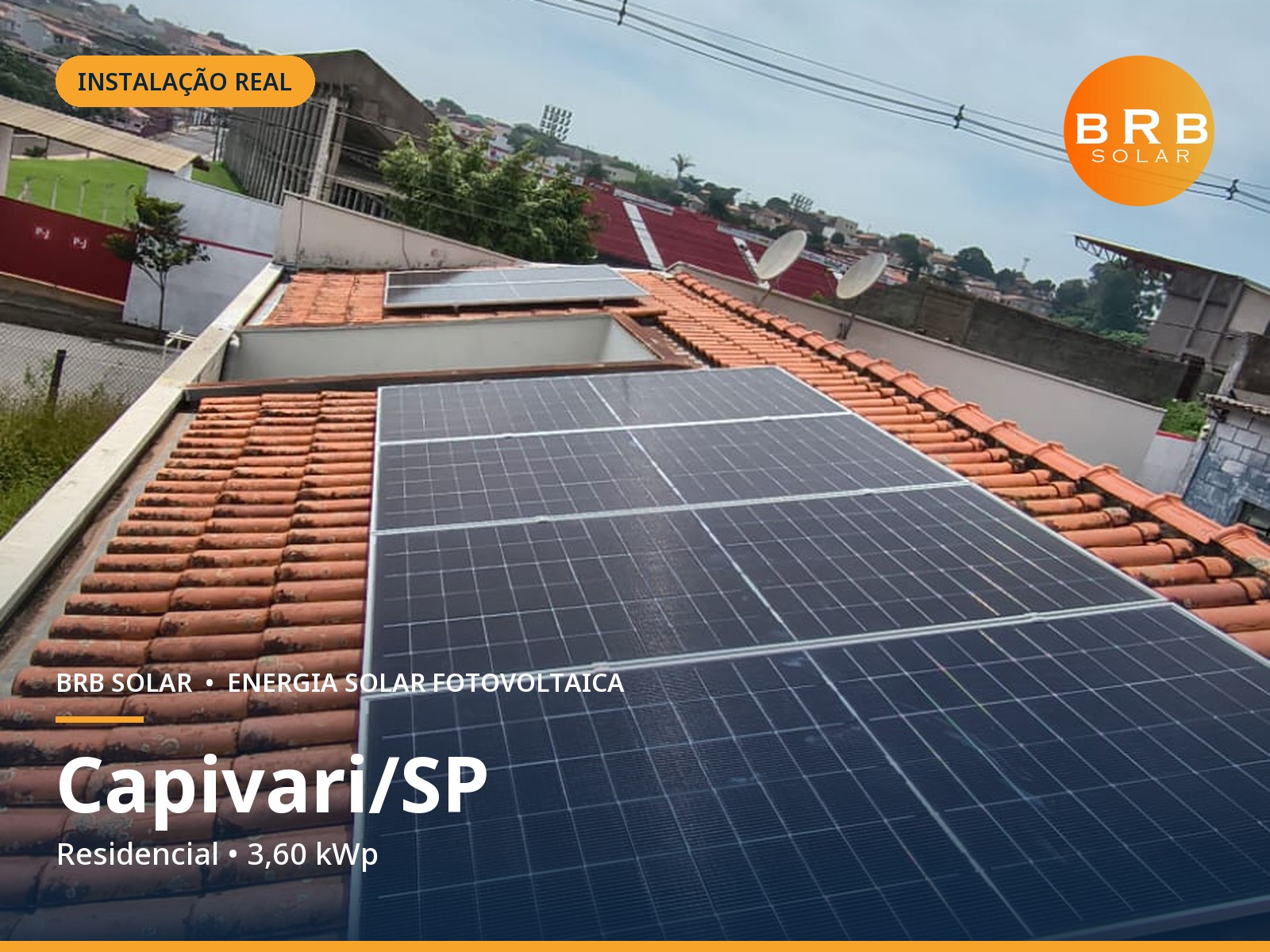 Instalação de energia solar em Capivari / SP — Residencial, Telhado cerâmico
