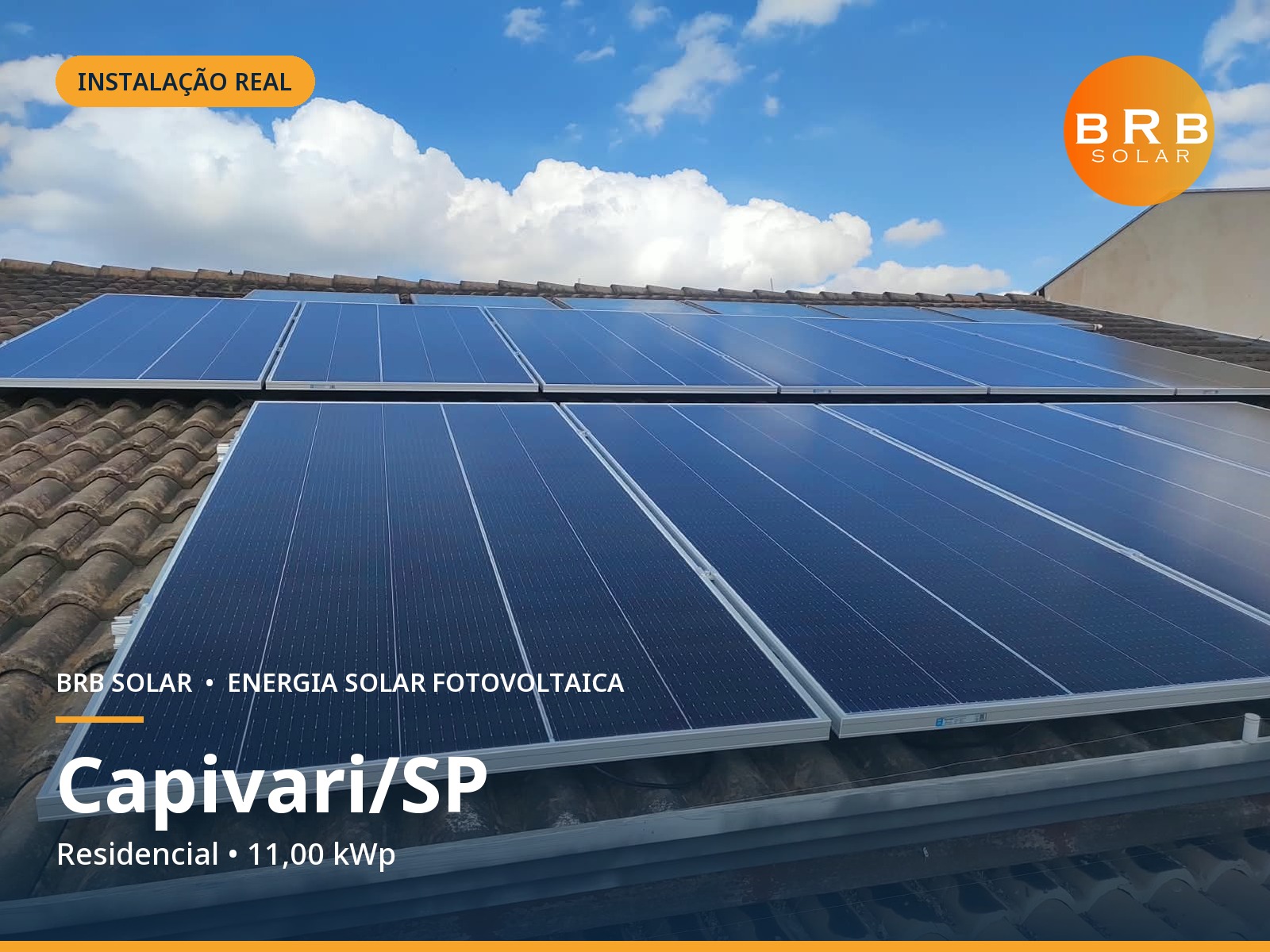 Instalação de energia solar em Capivari / SP — Residencial, Telhado cerâmico