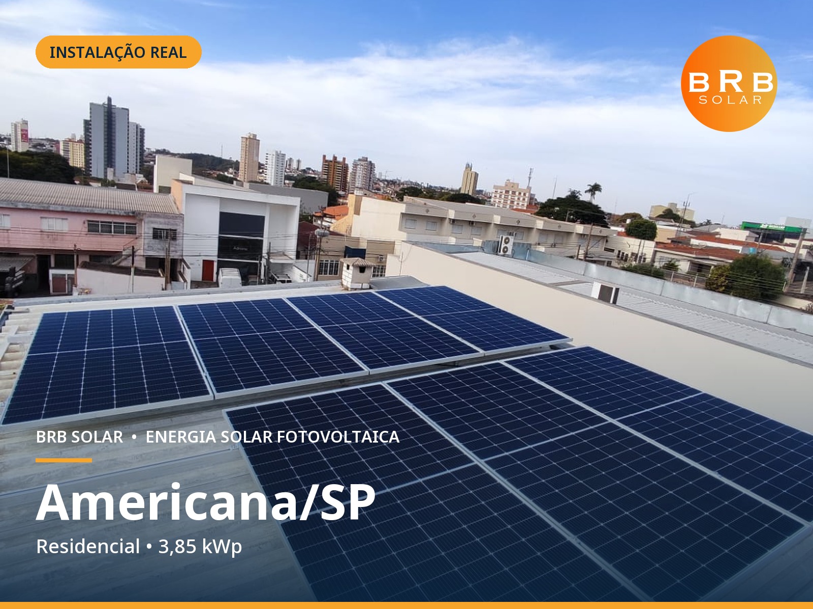 Instalação de energia solar em Americana / SP — Residencial, Telhado metálico