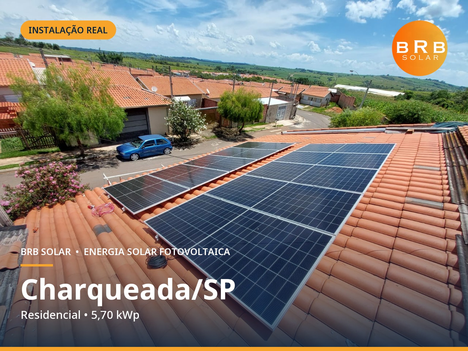 Instalação de energia solar em Charqueada / SP — Residencial, Telhado cerâmico