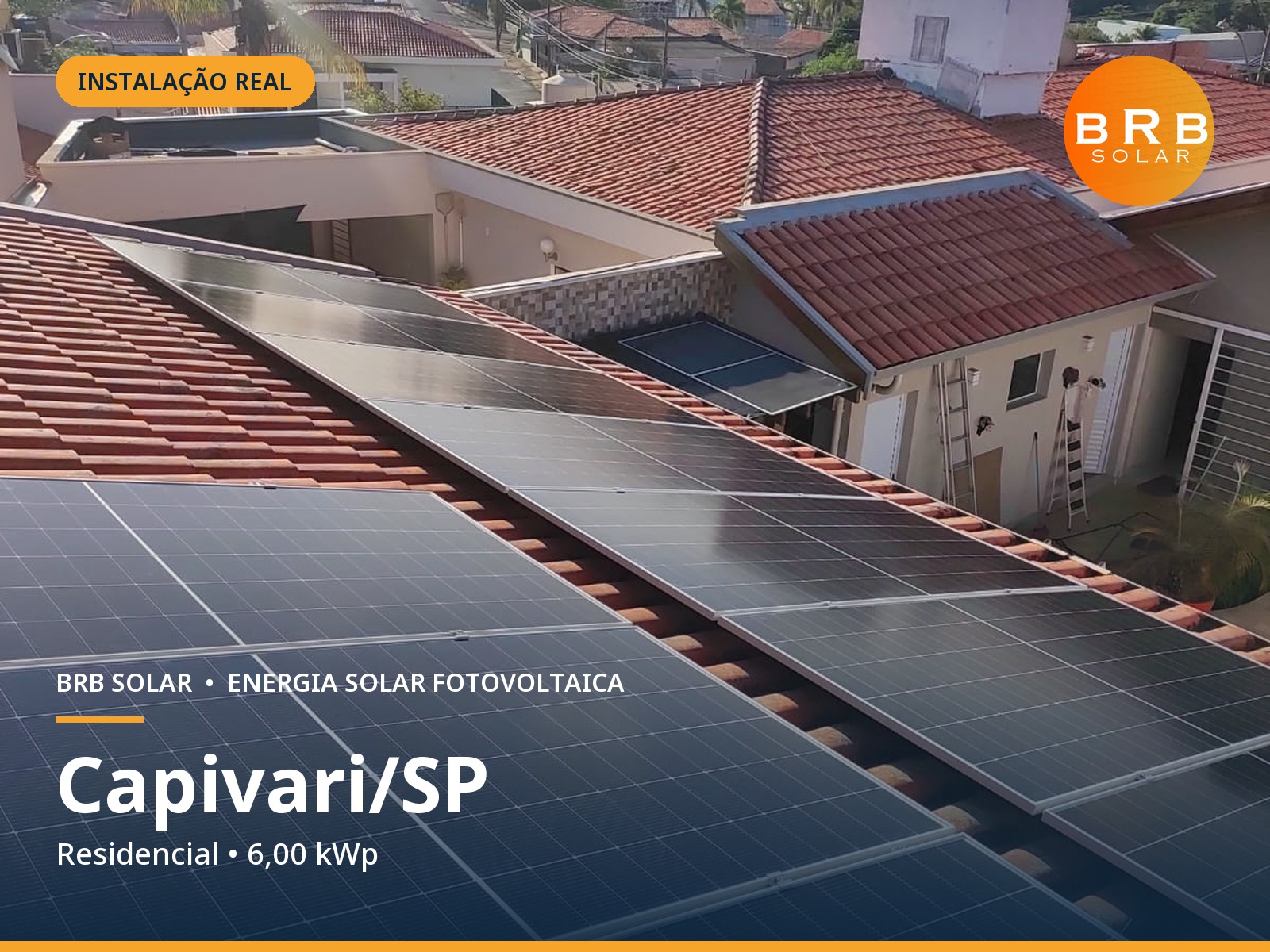 Instalação de energia solar em Capivari / SP — Residencial, Telhado cerâmico