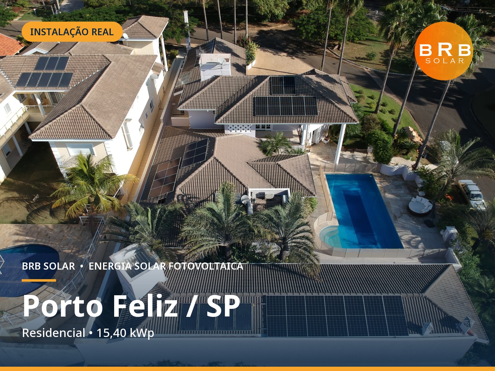 Instalação de energia solar em Porto Feliz / SP — Residencial, Telhado cerâmico
