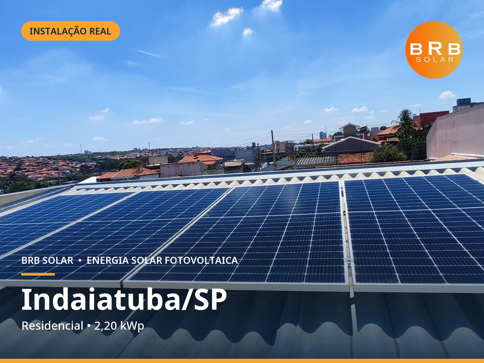 Instalação de energia solar em Indaiatuba / SP — Residencial, Telhado de fibrocimento