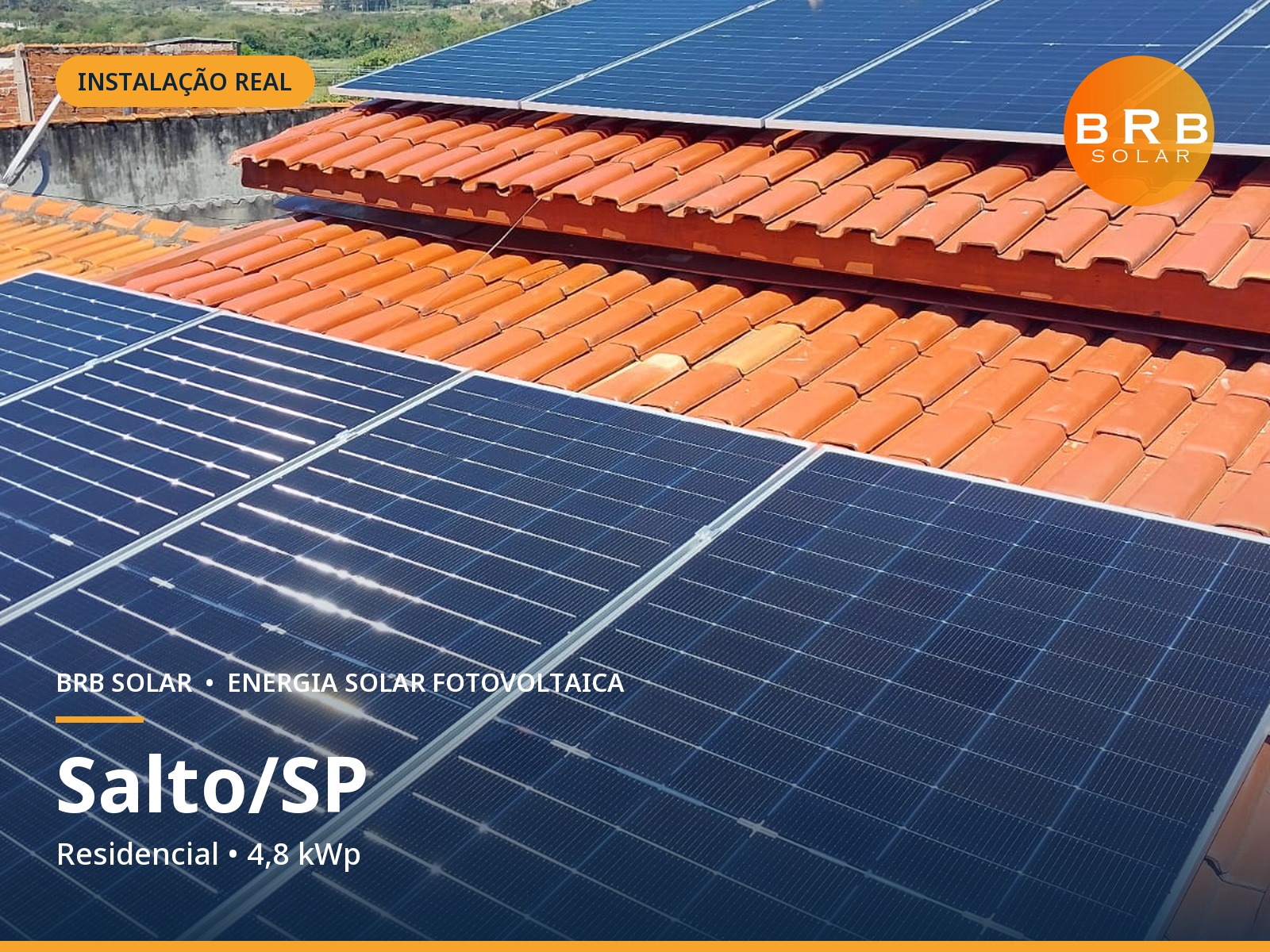 Instalação de energia solar em Salto / SP — Residencial, Telhado cerâmico