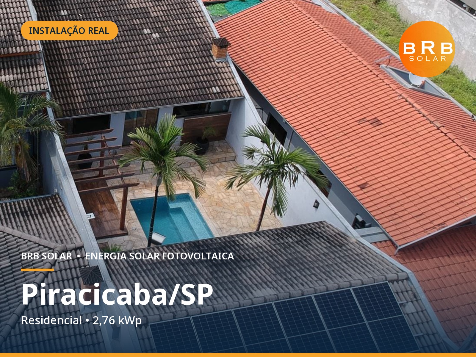 Instalação de energia solar em Piracicaba / SP — Residencial, Telhado cerâmico