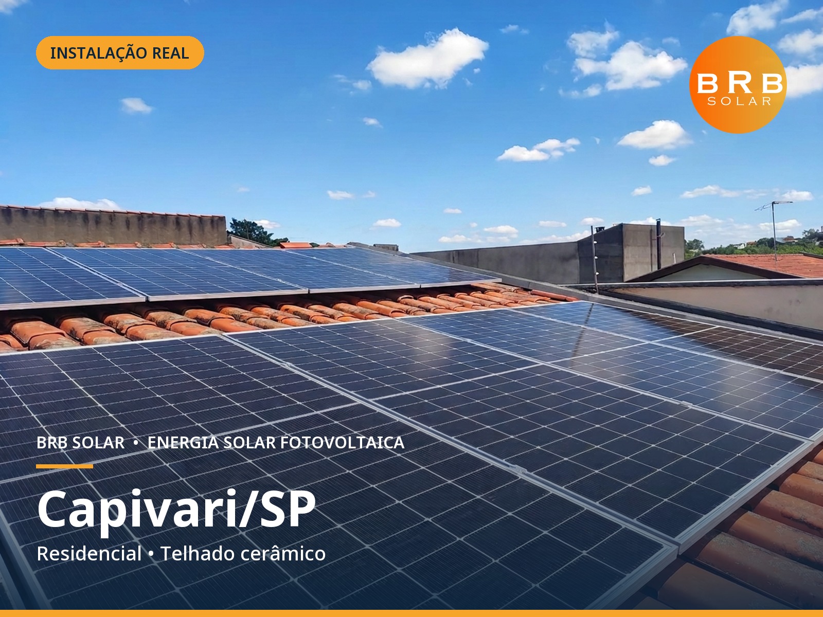 Instalação de energia solar em Capivari / SP — Residencial, Telhado cerâmico